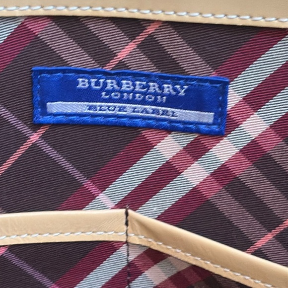Burberry Blue Label | Beige Tan Canvas Nova Check Detail Tote Bag Handbag - Picture 9 of 17